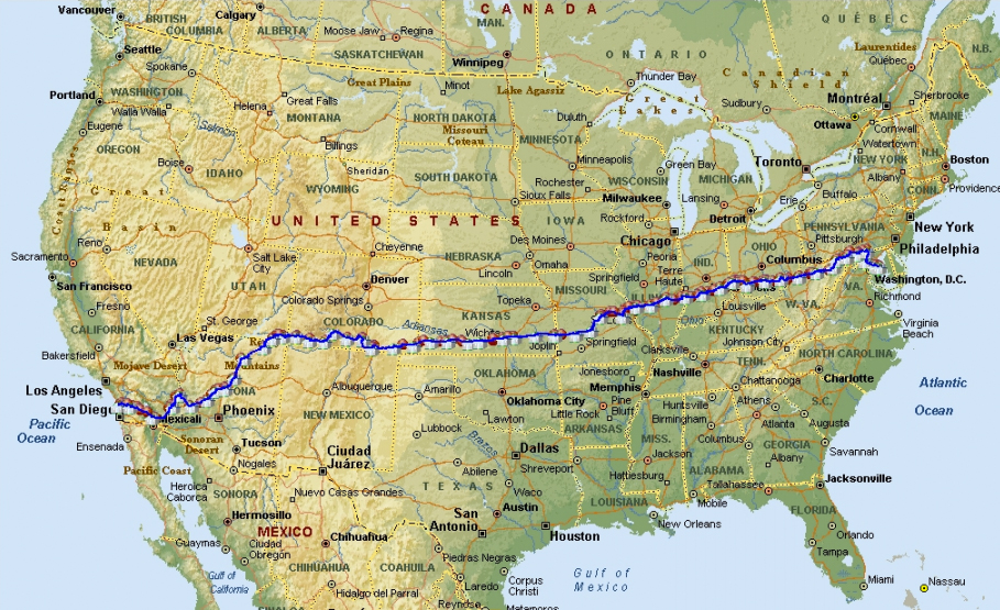 RAAM route map